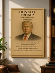 Donald Trump Vintage Portrait USA History Wall Art 47th President Print