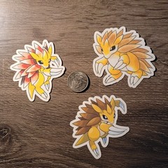 Gen 1 & 3 Sandslash Stickers – Vinyl, Waterproof, Die-cut – Original Artwork