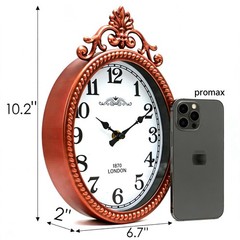 Vintage Metal Wall Clock – Rose Gold Decorative Accent, French European Ornat…