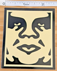 SHEPARD FAIREY OBEY GIANT TAN BEIGE STICKER 3″ x 2.5″ NEW