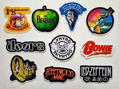 Classic Rock Vinyl Sticker Lot (10 Stickers) Set 1 metal roll vintage hard punk