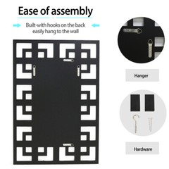 Elegant Wall Mirror with Beveled Geometric Mirror HD Horizontal/Vertical Hanging
