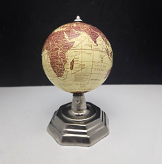 Tabletop World Globe Earth Rotating Made in India Chrome Metal Stand 7.5″ 2008