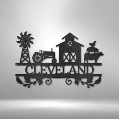 Farm Life Metal Sign Personalized with Family Name or any Text – Powder Coated
