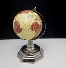 Tabletop World Globe Earth Rotating Made in India Chrome Metal Stand 7.5″ 2008