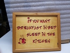 Handcrafted Laser Cut Breakfast in Bed Wood Plaque