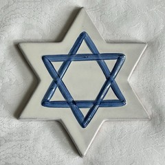 Mackenzie Childs ROYAL Check Made in Aurora STAR OF DAVID Wall Plaque NEW m26-5