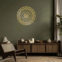 Sacred Geometry Metal Wall Art Handcrafted Yantra Mandala Decor For Home