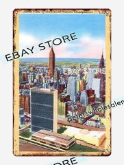 1930-45 the United Nations headquarters New York City. tin sign indoor wall art