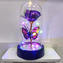 Glass Rose in Glass Dome, Light Up Flower, Eternal Roses – Valentines Day Gifts