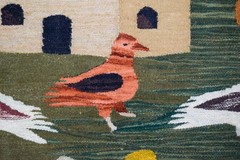 4.5ft Handwoven Bird Tapestry – Colorful Nature Wall Hanging Art – Woven Kilim