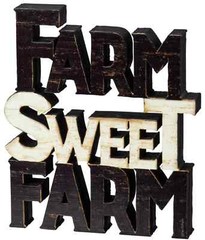 FARM SWEET FARM Chunky Sitter 6″H x 7″L x 1″W Farmhouse Decor – NEW