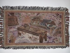 Living Room Tapestry Throw Double Weave 20″x32″ Unknown Artist