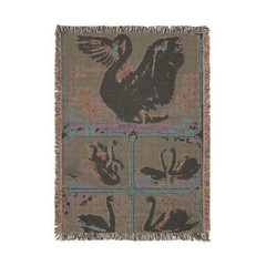russian swan stickers woven tapestry blanket [52by37]