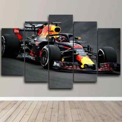 F1 Formula 1 Racing Sports Car 5 Piece Panel Canvas Wall Art Print Photo Decor