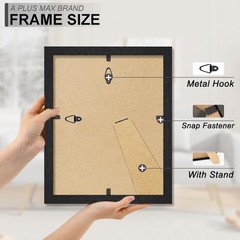 5×7 Picture Frame Set of 2, Black Engineered Wood Frame for 5 x 7 Inch Pictur…