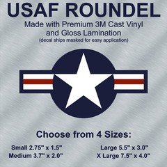 US Air Force Roundel Laminated and Masked Stickers Choose from 4 Sizes