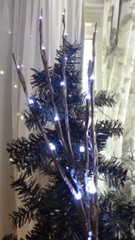 Sprig Branch Decor Willow Twig 30″h 20 LED Cool White Lights Battery Medium NIP