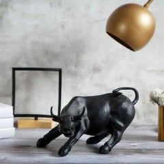 Surreal Charging Bull Showpiece Black Matte Finish 29 cm x 4 cm x 17 cm 1 Pc