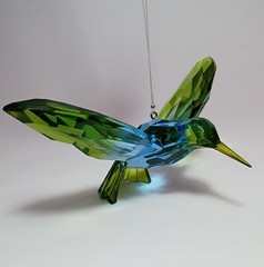 Hummingbird Ornament Suncatcher Acrylic Decor Green/Blue Ganz Crystal
