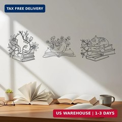 Honeydak 3 Pcs Metal Cat Wall Art Decor Iron Cat Wall Sculptures Artistic Cats B