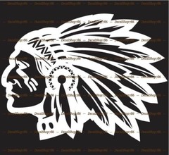 Native American Indian Chief Head – Car/SUV Vinyl Die-Cut Peel N’ Stick Decals