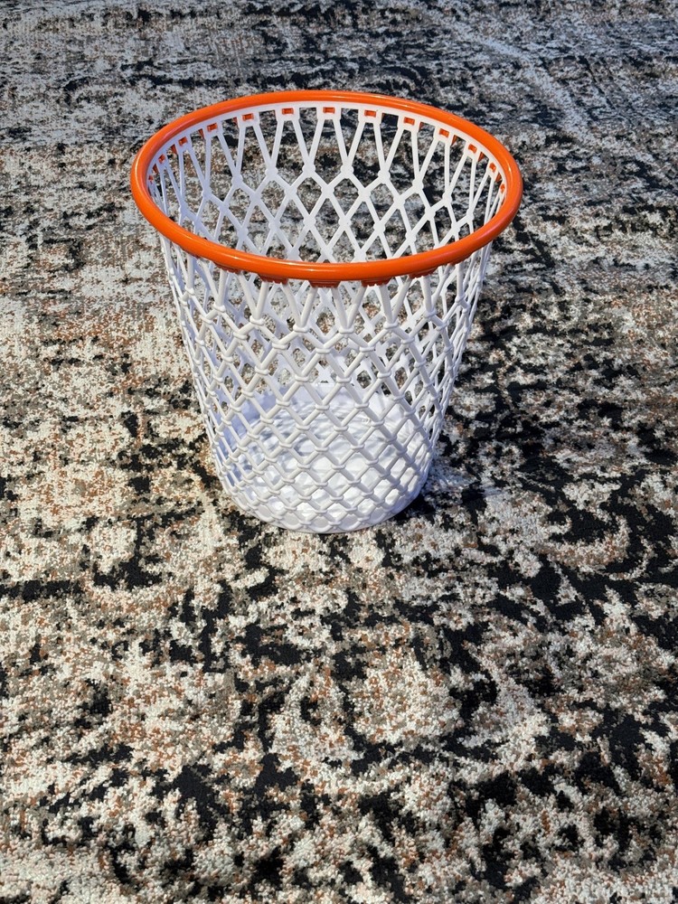 Spalding Wastepaper Basketball Association Hoop Net Basket Garbage Trash Can EUC