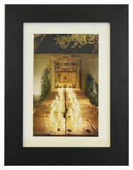 5 x 7 Picture Photo Frame Black, Gray or White Glass 4 x 6 Mat Wall Desk Mount