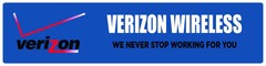 Verizon Wireless | Branded Premium Decorative Plastic Display Sign | 6″h x 24″w