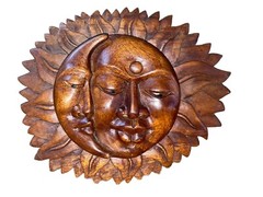 BEAUTIFUL SUN MOON TIKI BAR TROPICAL PLAQUE WALL HANGING ART ISLAND HOME DECOR