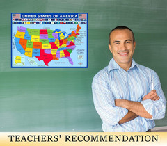 United States Map with State Flags Poster – Laminated 14X19.5 In. – Educational