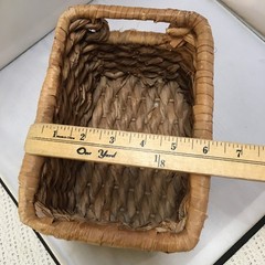 Woven Storage Basket Home Decor Small Tan Water Hyacinth Rectangular Farmhouse