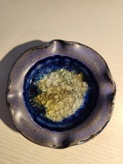 Little Dishes Art Pottery Crackle Glass Small Round Multiple Color Choices New