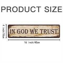 In God We Trust Metal Sign Rustic Wall Plaque Faith Home Church Bar Wall Decor