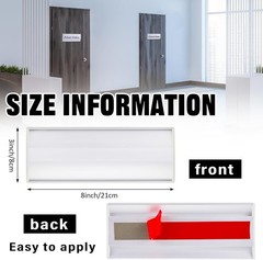 25 Pack Aluminum Name Plate Holders 8×3 Door Wall Office Sign