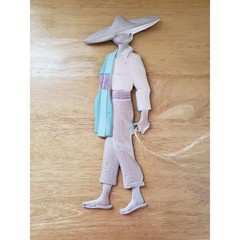 Vintage Southwestern Metal Wall Art Mexican Folk Scene Man Donkey Plaque