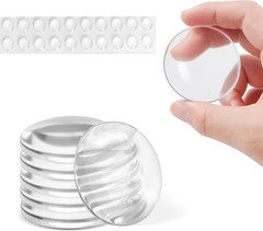 Door Stoppers Wall Protector, 6 Pcs 2″ Strong 2″L x 2″W x 0.32″Th, Clear