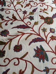 Vintage Indian Embroidered Tapestry Floral Wall Hanging 67×83 Boho Textile Decor