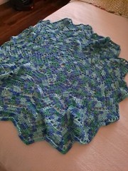 New | Soft | Round | Crochet Throw | Easy Care | Great Gift 