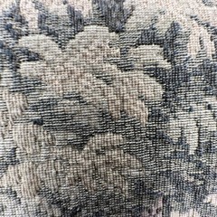 Vintage French Country Tapestry Fabric Panel Pastoral Scene Figures Sheep Birds