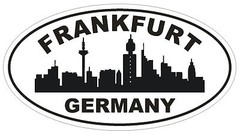Frankfurt Germany Oval Bumper Sticker or Helmet Sticker D1296 Euro Oval