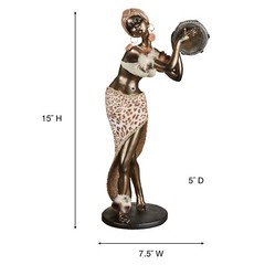 Zilla African Woman Dancing Table Sculpture Bronze
