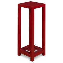 US SELLER – 31in Matte Red Finish Elmwood Ning Chou Design Pedestal