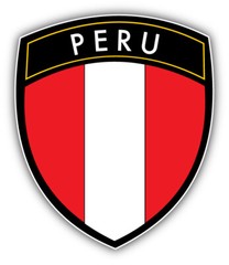 Peru Flag Shield Car Bumper Sticker Decal