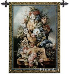 Summer Of Peace Floral Tapestry Flowers In Vase Picture 76″x53″