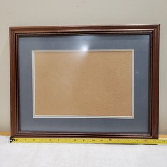 Wood Picture Frame 12×16 Traditional Beaded Liner Blue Mat Gallery Wall Decor