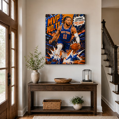 MVP No.11 New York Basketball Canvas Wall Art Comic Sports Poster Man Cave Decor
