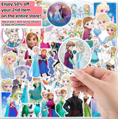 50 Pcs Stickers Disney Frozen Anna Elsa Luggage Car Phone Fridge Bottle Vinyl