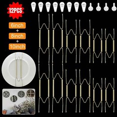 12X 6/8/10inch Wall Plate Spring Hook Hangers Holder DIY Hanging Home Decor Set