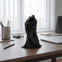 Grim Reaper Lovers Statue Black Figurine Romantic Gothic Decor 4 Inch